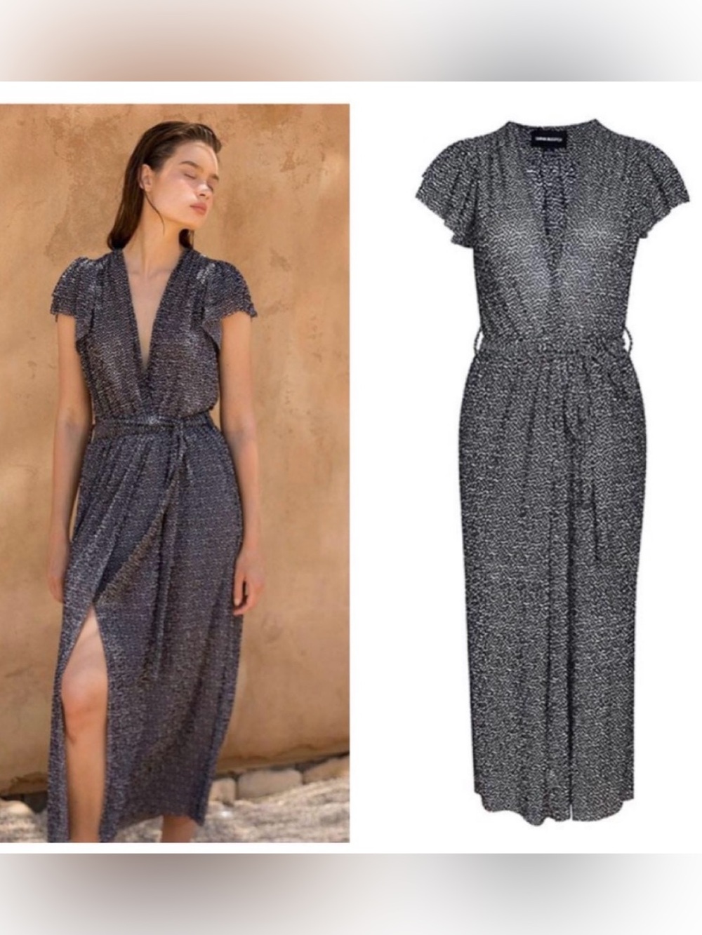Sabina Musayev Harmony faux wrap midi dress